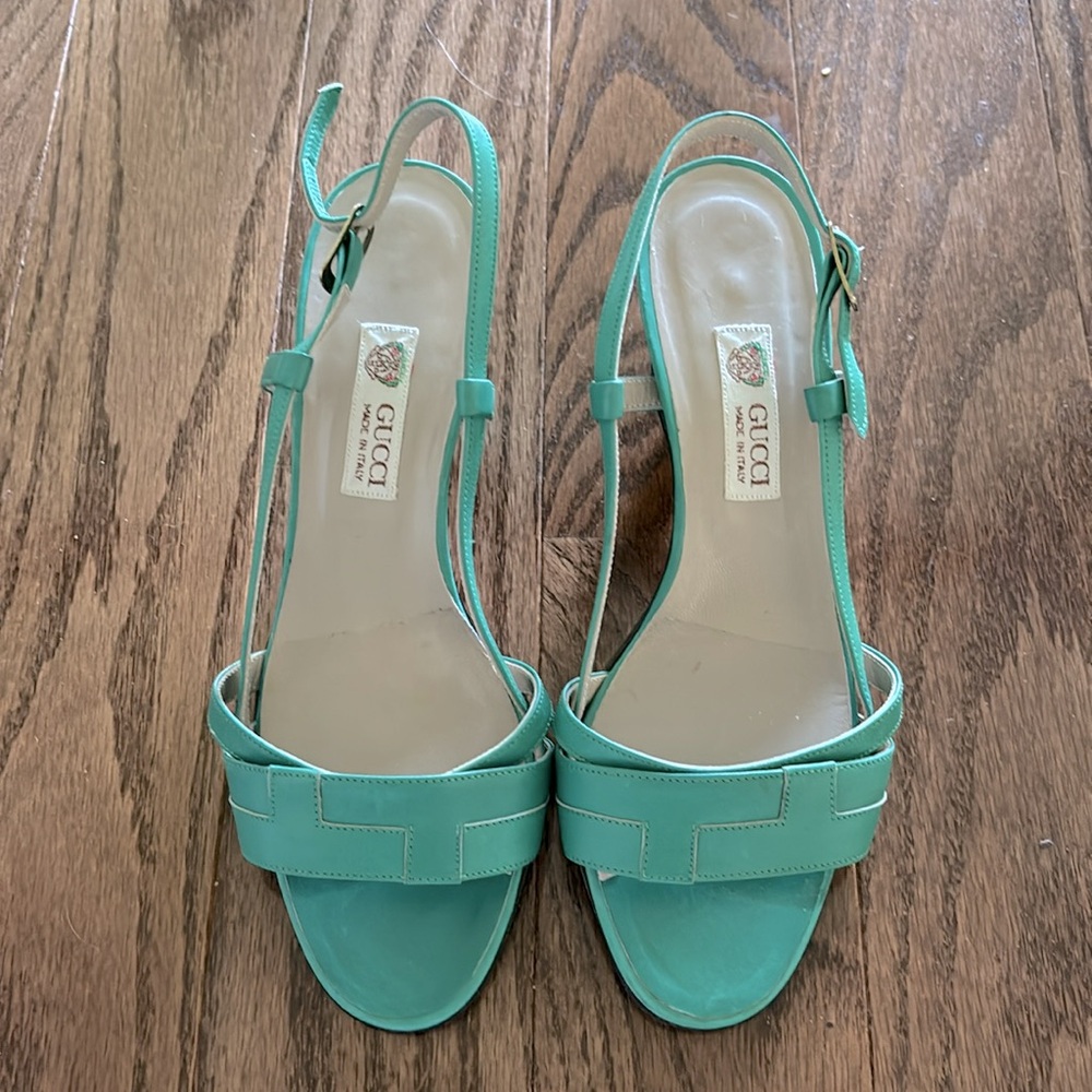Gucci Turquoise Heeled Sandals